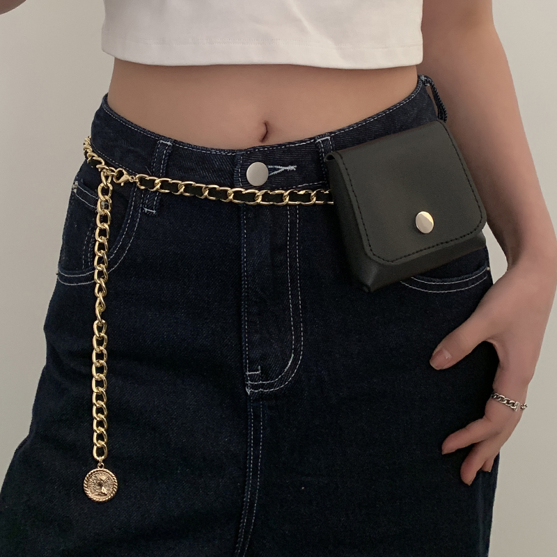 小香风细腰链配裙子百搭金属