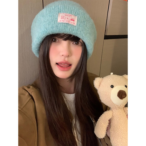 秋冬季韩系加厚大头围毛线帽女