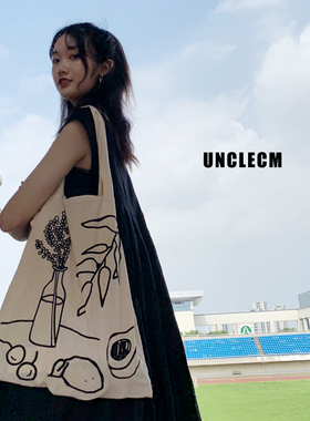 小众女日系斜跨帆布包文艺学生单肩包大容量百搭手提包包包布袋夏