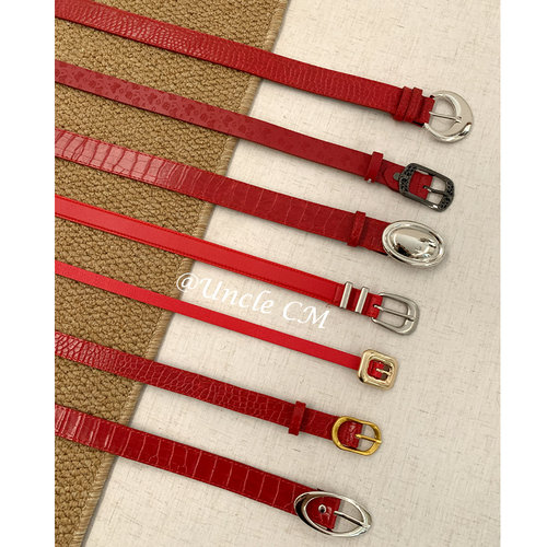 美式复古y2k红色腰带女设计感