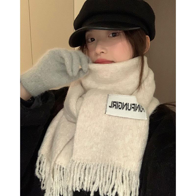 含羊毛加大加厚女款围巾保暖防寒