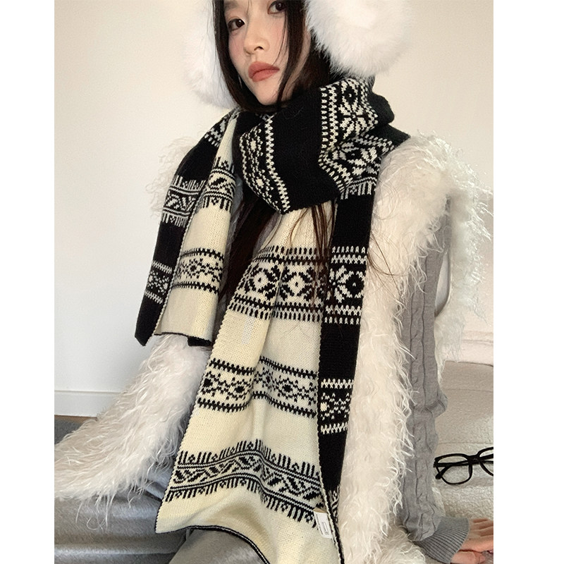 韩系复古氛围感黑色针织围巾女秋冬季护颈保暖围脖百搭防寒披肩潮,服饰配件/皮带/帽子/围巾,围巾/丝巾/披肩,淘宝优惠券,粉丝福利购,淘宝优惠卷