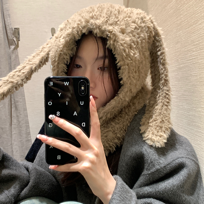 巴拉克拉法女秋冬兔子针织帽