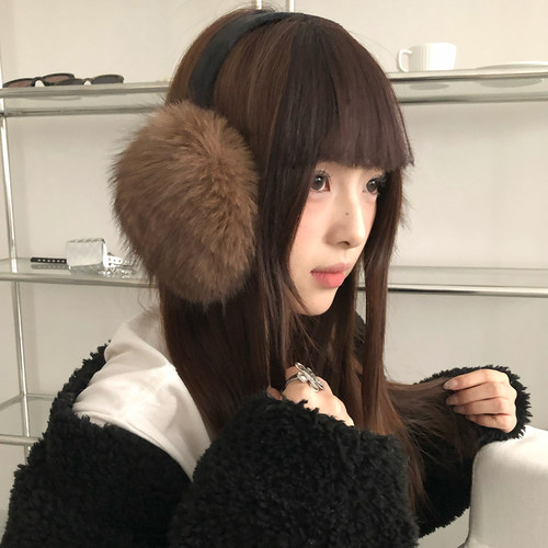 仿貂毛甜酷风毛绒耳罩女冬季