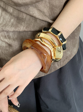 高级感不规则宽版手镯女