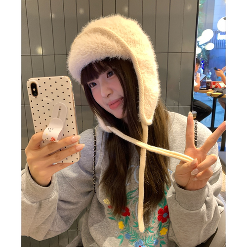 秋冬季毛绒保暖护耳雷锋帽子女