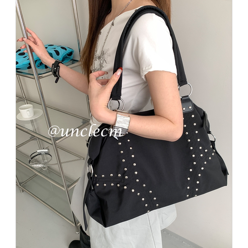 大容量铆钉托特包女韩系小众