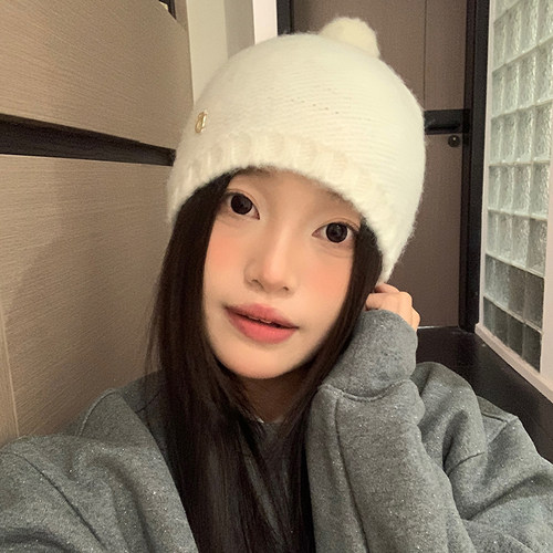 韩系简约秋冬针织帽保暖显脸小