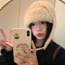 保暖防寒雷锋帽子女秋冬季 加厚加绒护耳帽针织毛线帽巴拉克拉法帽