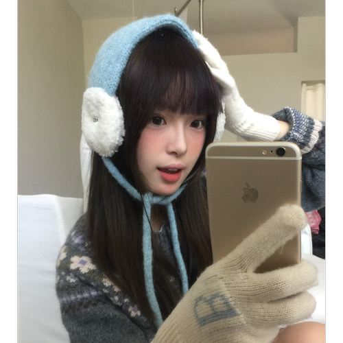 含羊毛韩版可爱毛绒耳罩女冬季