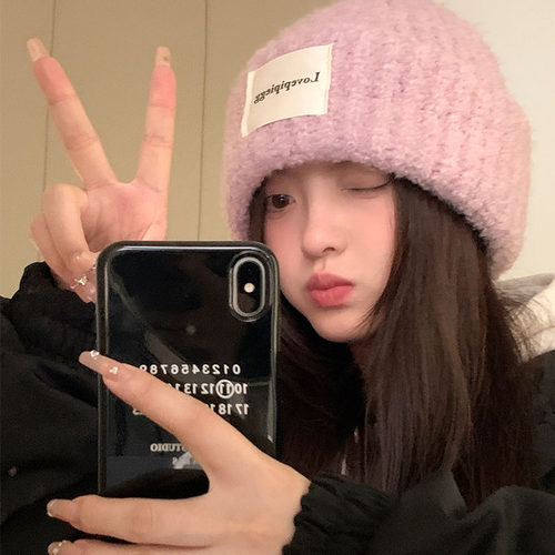 柔软加厚大头围女秋冬毛线针织帽