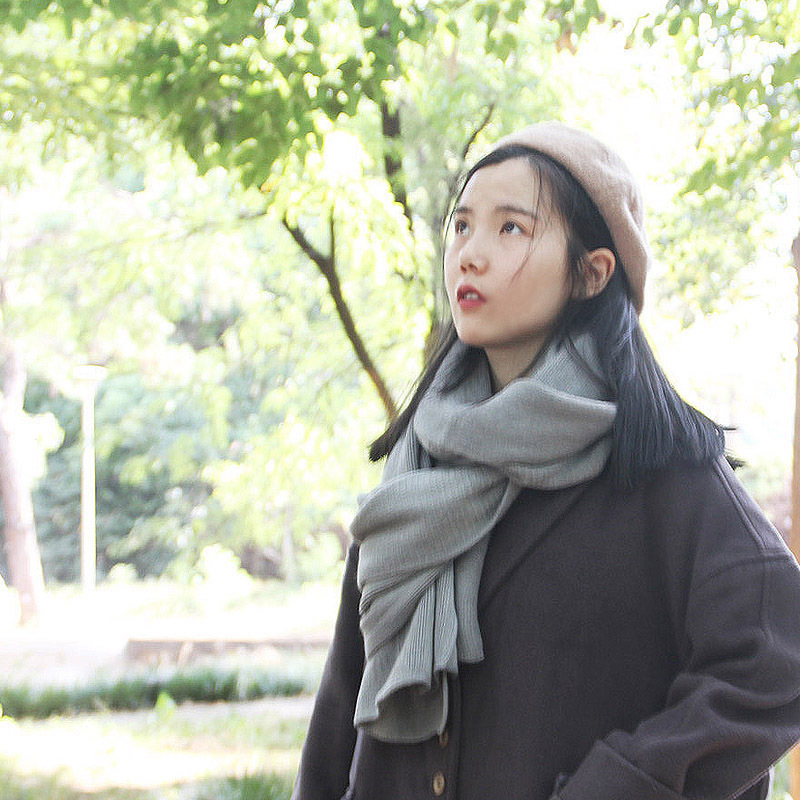 韩版毛线围巾女秋冬季针织长款加厚情侣围巾学生保暖围脖韩国男