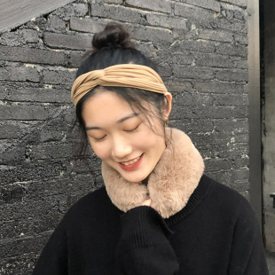 韩版 仿皮草百搭濑毛毛围巾ins少女心毛绒脖套 獭兔毛围脖女秋冬季