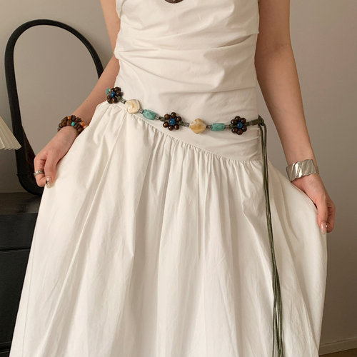 波西米亚民族风编织串珠腰带女