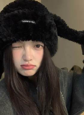 韩版女秋冬针织毛线帽保暖护耳