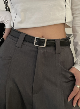 皮带女款士夏季黑色牛仔裤男士裤带美式复古装饰简约百搭宽腰带潮