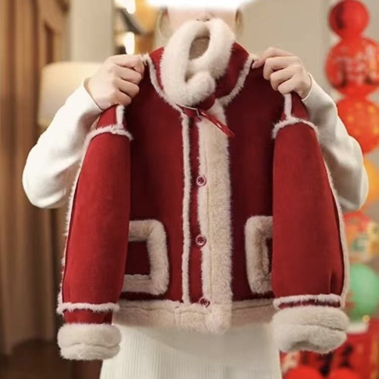 小黑米&年货皮毛一体红色外套,童装/婴儿装/亲子装,普通外套,淘宝优惠券,粉丝福利购,淘宝优惠卷