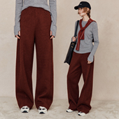 过冬神裤 圈圈羊毛 扭缝剪裁 新色口碑款 松紧腰直筒阔腿休闲裤