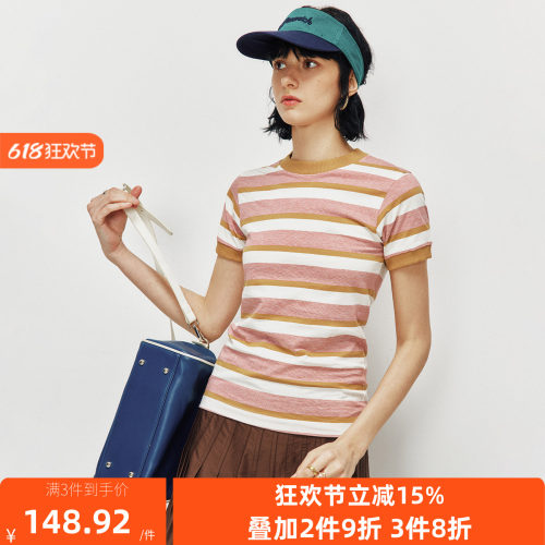 简约通勤百搭立体条纹针织衫上衣