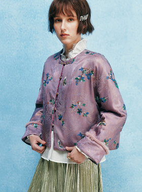 【画堂春慢】真丝羊毛提花 高保暖骆驼绒中式珠片绣刺绣棉服外套