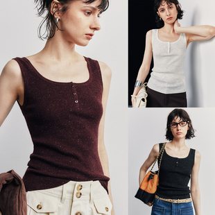亨利领遮副乳罗纹弹力修身 松弛CHILL 工字背心内搭 去班味神器