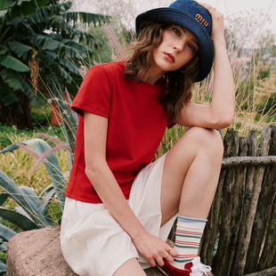 修身 高克重纯棉圆领短袖 重磅高支精梳棉 显瘦棉T恤 万能基础款