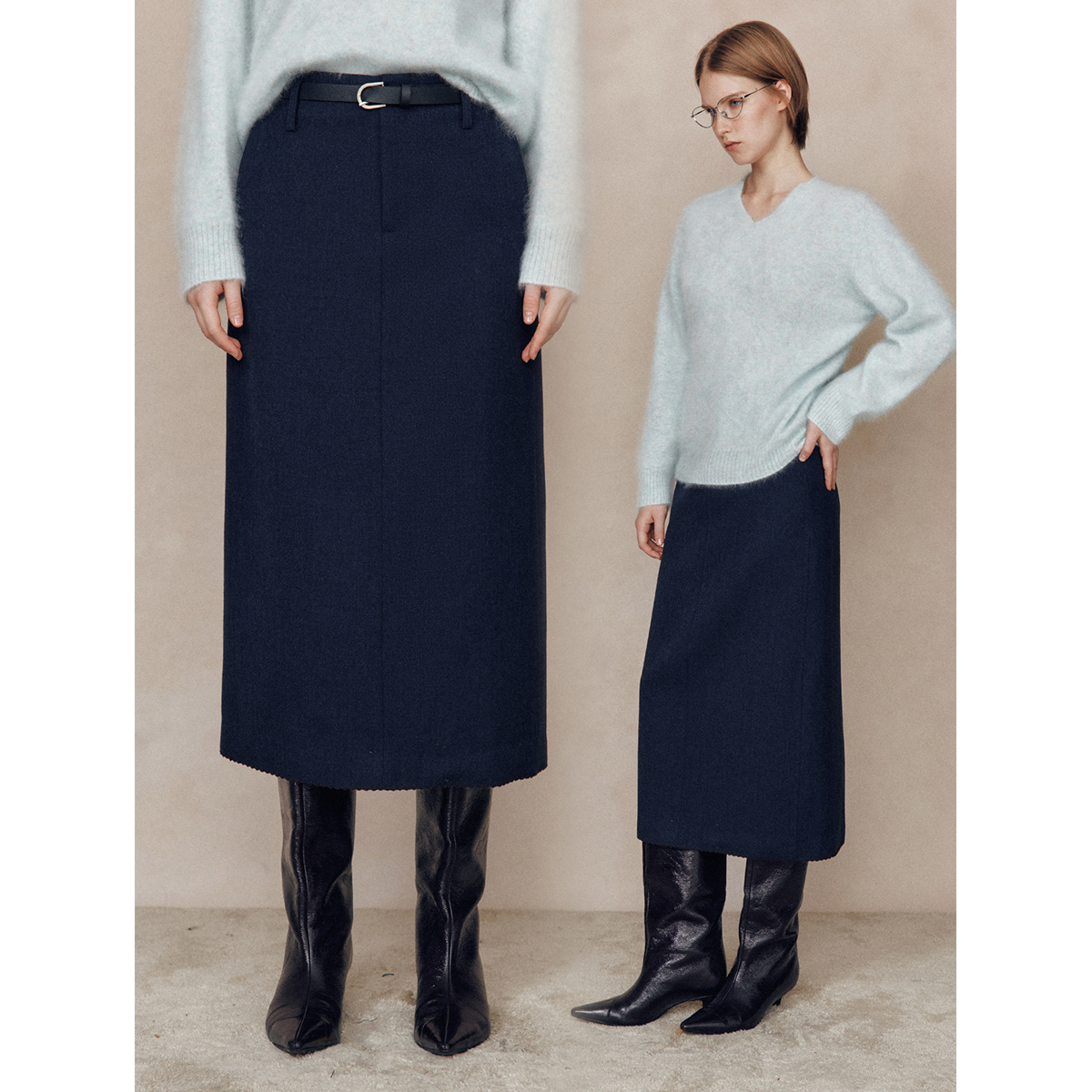 【职场进化论】抗皱垂顺易打理 简约通勤风中高腰直筒开衩半裙