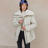 毛绒拼接高领户外硬壳派克服羽绒服外套女 80鹅绒 萬元 品质