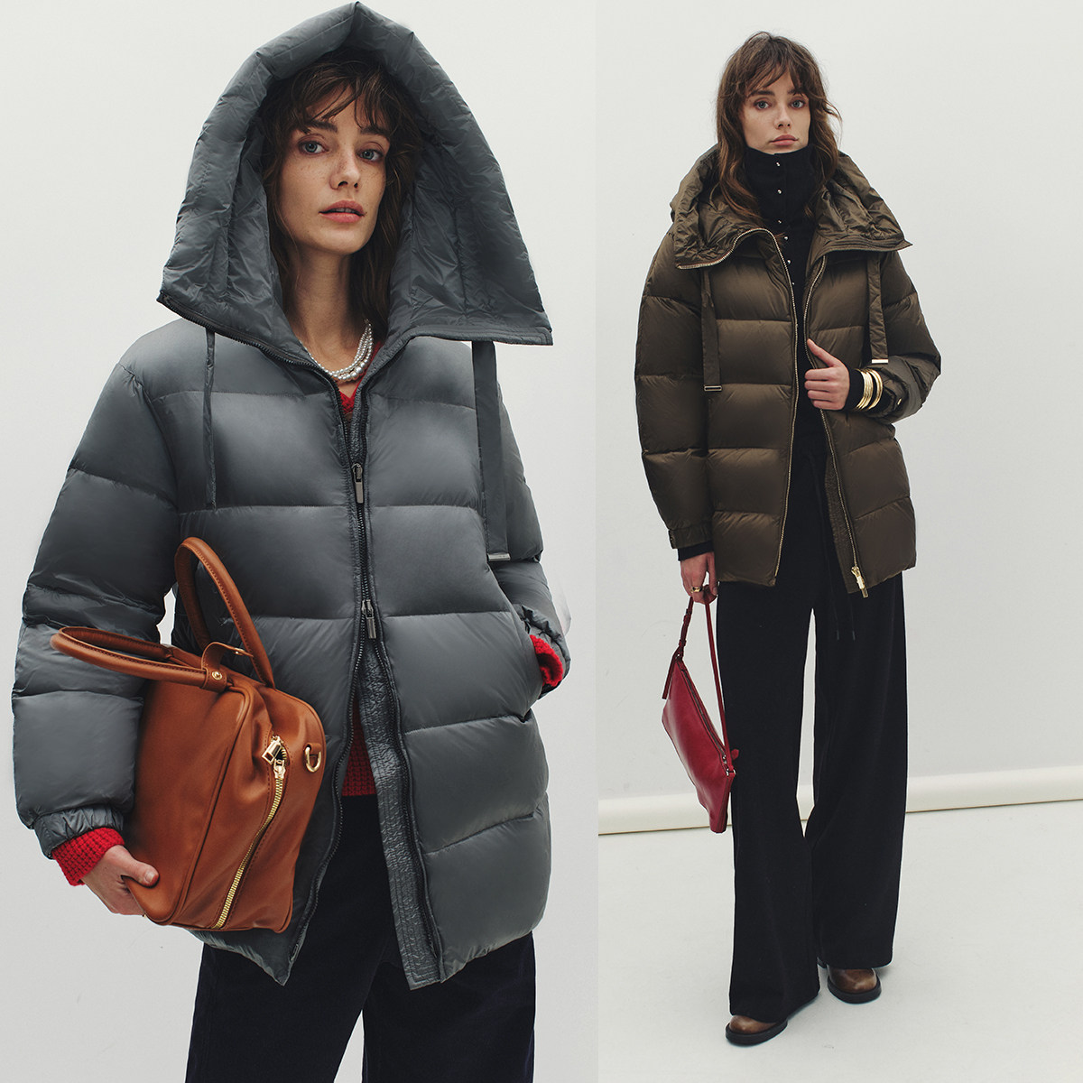 【意奢尖货】700+蓬松度 经典连帽白鸭绒短款羽绒服面包服外套