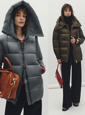 【意奢尖货】700+蓬松度 经典连帽白鸭绒短款羽绒服面包服外套