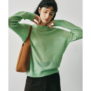 羊毛 天丝 针织衫 无缝一体 圆领插肩袖 羊绒 百搭基础款 BI入 经典