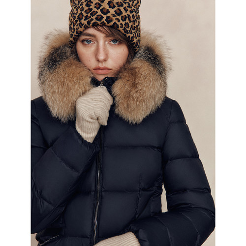 毛领收腰修身显瘦鹅绒羽绒服外套