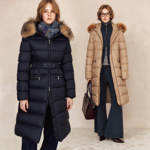 上身不臃肿 可拆狐狸毛领过膝长款 90%白鹅绒 款 羽绒服外套 经典