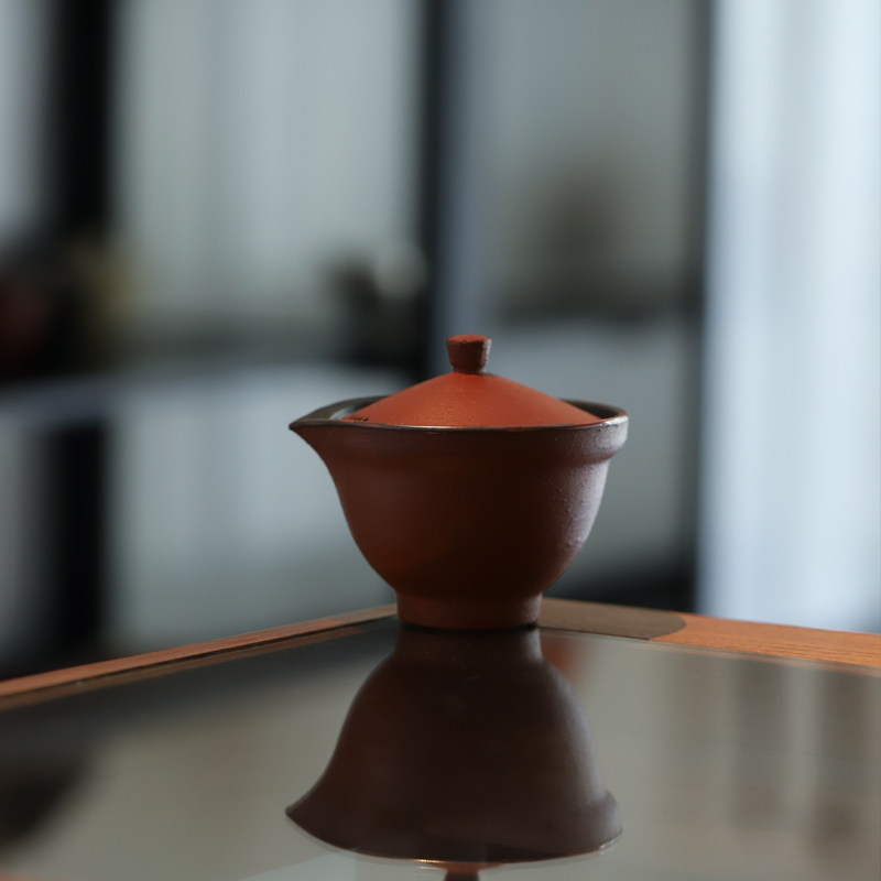 溪元 嘉诚铜边宝瓶泡茶碗白茶普洱大叶茶功夫茶具陶瓷礼品