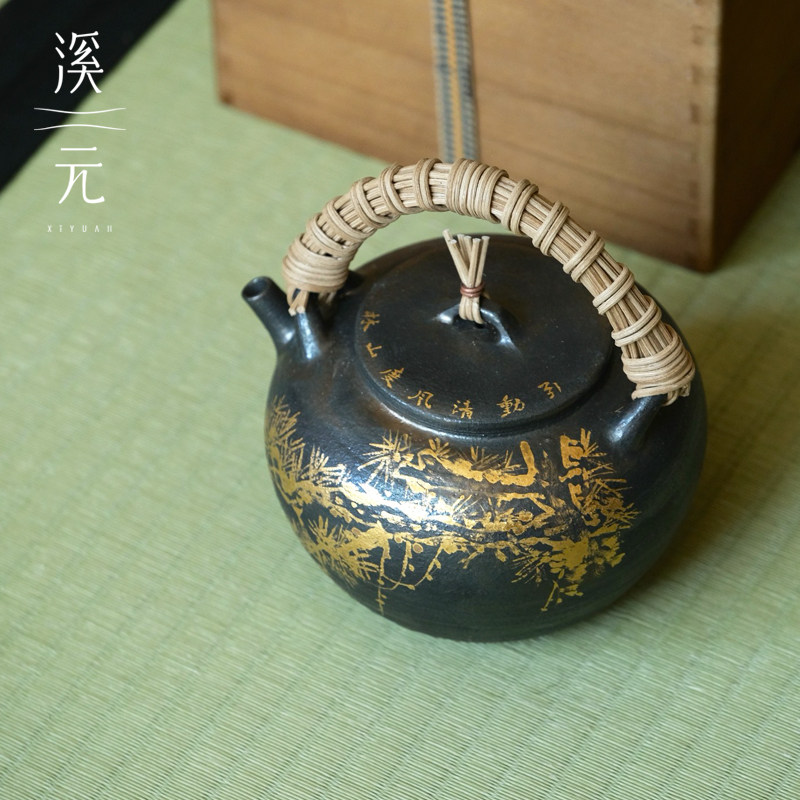 溪元 金松度山林大号 煮茶壶 陶壶 提梁引大容量煮水壶满容800ml,餐饮具,煮茶炉,淘宝优惠券,粉丝福利购,淘宝优惠卷