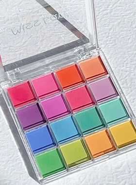 202516色糖果色珠光哑光亮片绿色蓝色橙红色舞台妆平价彩虹眼影