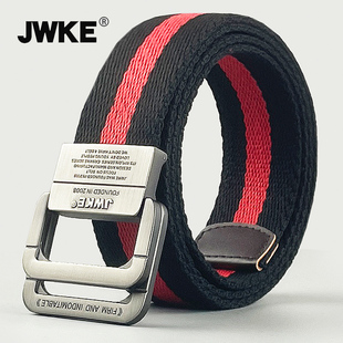 本命年红色帆布腰带男生休闲皮带年轻人编织裤腰带青少年潮牌配饰