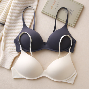 一片式无痕薄款内衣女无钢圈小胸不空杯上托聚拢文胸简约舒适胸罩