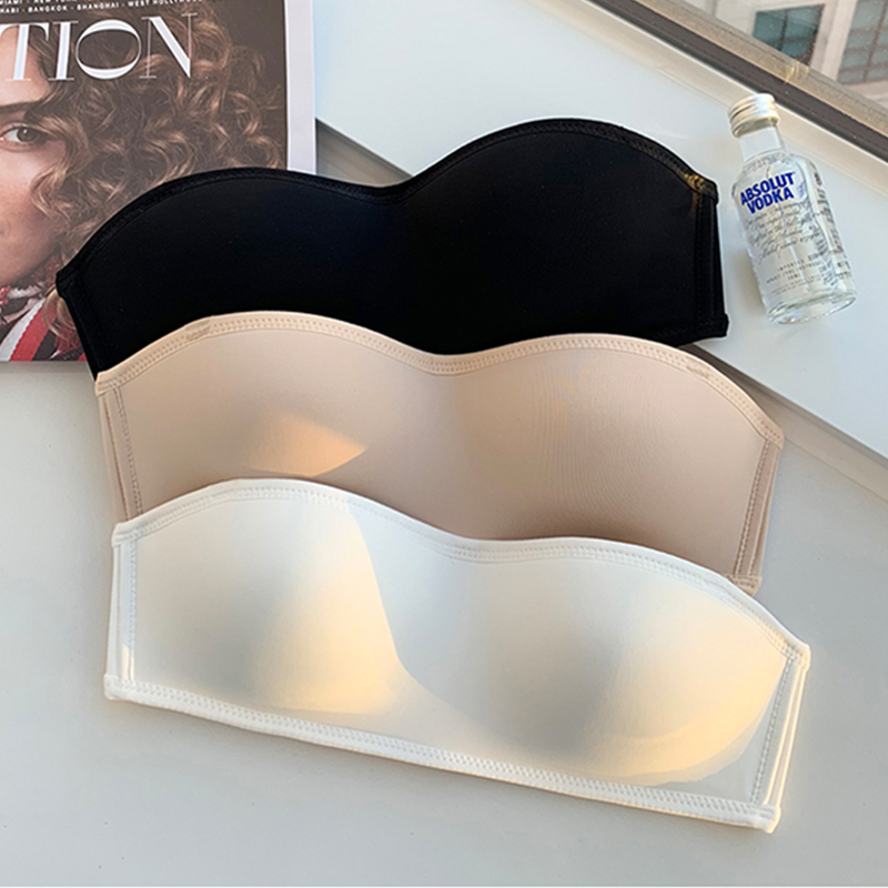 无肩带内衣女隐形抹胸防走光文胸