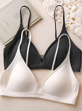 薄款无痕法式三角杯内衣女舒适透气无钢圈收副乳上托防下垂文胸罩