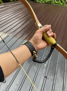 传统弓护弓绳失手绳绑弓绳牛皮腕带弓箭射箭防掉落保护绳防丢绳