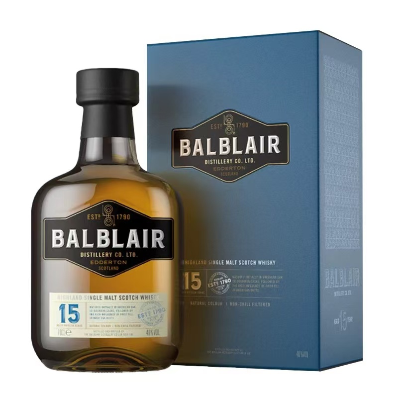 巴布莱尔15年单一麦芽威士忌700ml 礼盒装英国进口洋酒BALBLAIR