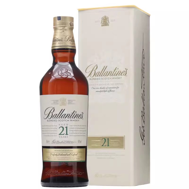 百龄坛21年Ballantines苏格兰调和型威士忌英国原装进口洋酒700ml