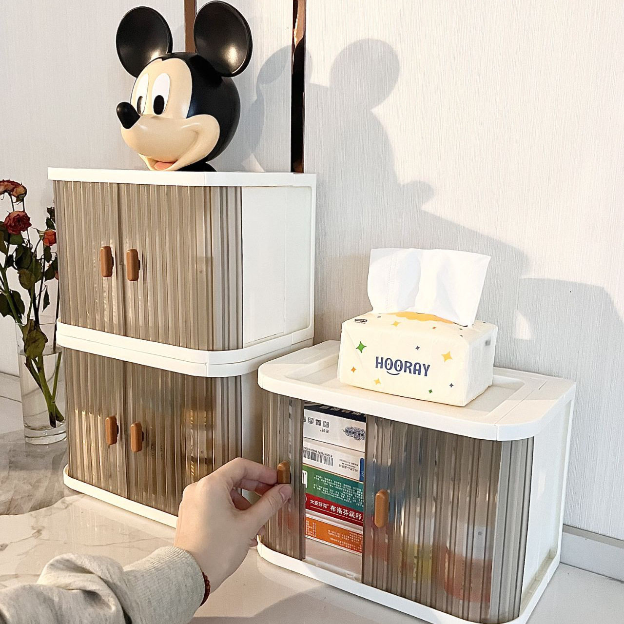 办公室桌面收纳盒免安装杂物口罩