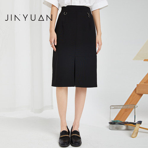 金苑通勤淑女气质开叉包臀裙