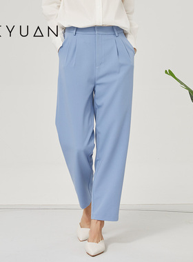 金苑休闲长裤女春季新款时尚气质宽松直筒小西裤子女C221101