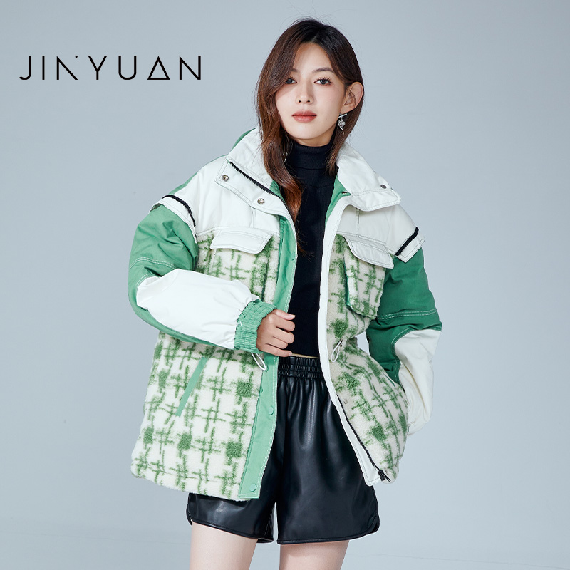 金苑拼接撞色时尚国潮设计感外套