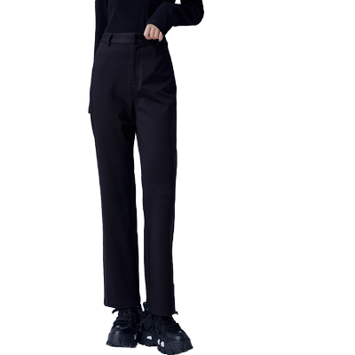 金苑高腰直筒休闲长裤女