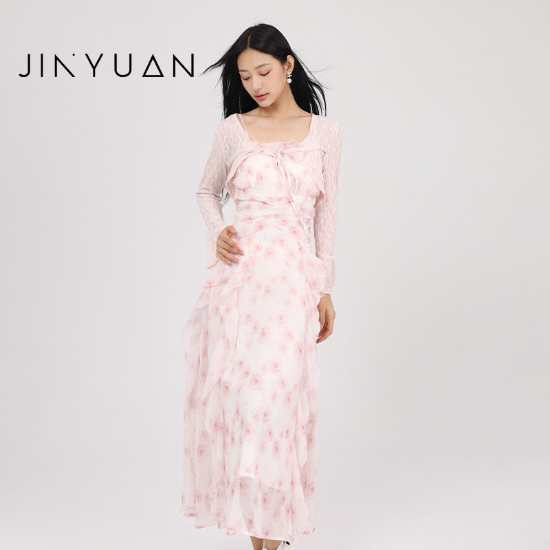 金苑连衣裙两件套开衫吊带长裙