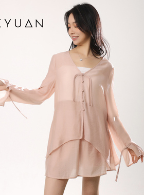 金苑时尚套装防晒衣夏季新款吊带背心雪纺薄纱三件套G242121